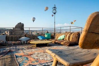 View from the cafe terrace in Cappadocia
