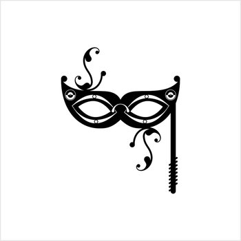 Carnival, Masquerade Mask Icon Vector Art Illustration