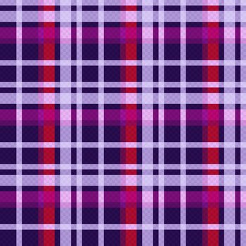 Motley seamless rectangular vector pattern as a tartan plaid mainly muted violet, magenta and red hues, texture for flannel shirt, plaid, clothes and other textile