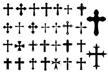 Religion Cross christianity symbols set isolated on white background for Religious, Church and Christianity design