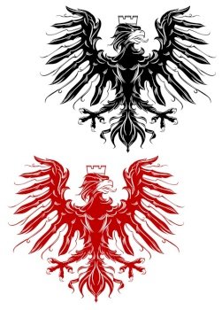 Royal red and black eagle for heraldry design