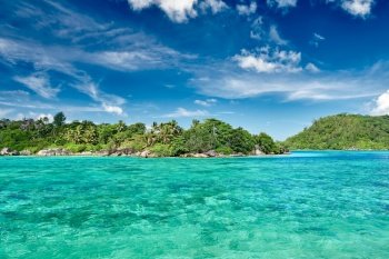 Overlook of Seychelles landscape at Mahe island