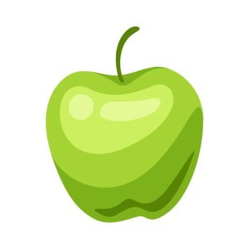 Illustration of green apple. Healthy eating cartoon icon.. Illustration of green apple.