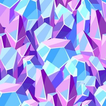 Seamless pattern with crystals and minerals. Decorative illustration of precious stones.. Seamless pattern with crystals and minerals.