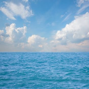 beautiful seascape with deep blue waters and cloudscape. seascape