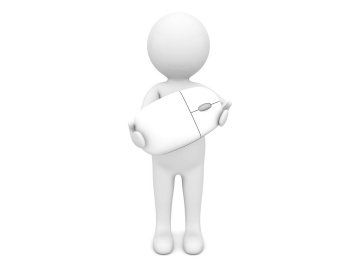 3d character with a computer mouse Isolated on a white background. 3d render illustration.. 3d character with a computer mouse Isolated on a white background. 