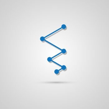 Connect abstract vector zig zag design icon