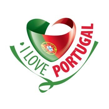 National flag of the Portugal in the shape of a heart and the inscription I love Portugal. Vector illustration.. National flag of the Portugal in the shape of a heart and the inscription I love Portugal. Vector illustration