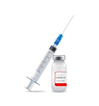 A single bottle vial of Covid-19 coronavirus vaccine