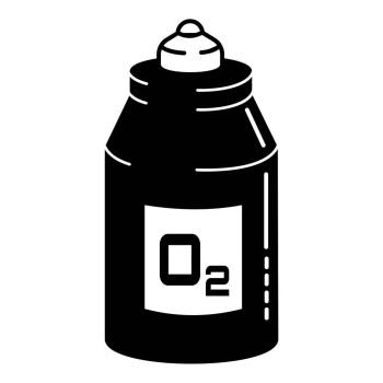 Oxygen bottle icon. Simple illustration of oxygen bottle vector icon for web design isolated on white background. Oxygen bottle icon, simple style