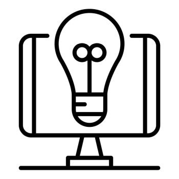 Blog bulb idea icon. Outline blog bulb idea vector icon for web design isolated on white background. Blog bulb idea icon, outline style