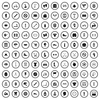 100 kettlebell icons set in simple style for any design vector illustration. 100 kettlebell icons set, simple style 