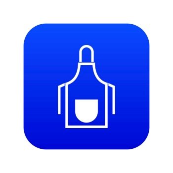 Kitchen apron icon digital blue for any design isolated on white vector illustration. Kitchen apron icon digital blue