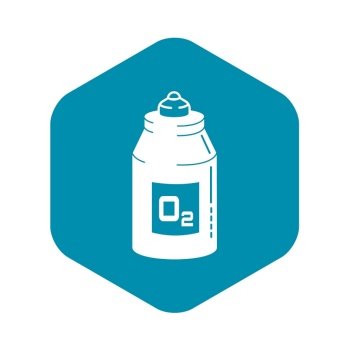 Oxygen bottle icon. Simple illustration of oxygen bottle vector icon for web design isolated on white background. Oxygen bottle icon, simple style