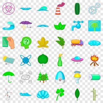 Organic icons set. Cartoon style of 36 organic vector icons for web for any design. Organic icons set, cartoon style
