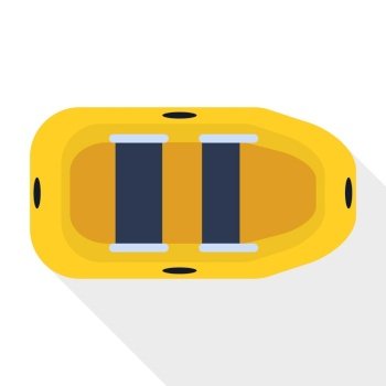 Rafting boat icon. Flat illustration of rafting boat vector icon for web design. Rafting boat icon, flat style