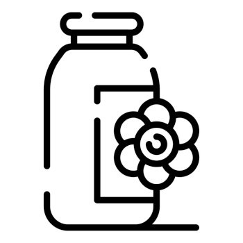 Massage cream jar icon. Outline massage cream jar vector icon for web design isolated on white background. Massage cream jar icon, outline style