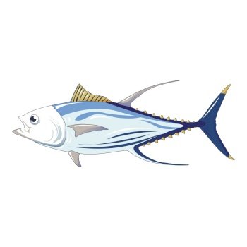 Tuna fish icon. Cartoon of tuna fish vector icon for web design isolated on white background. Tuna fish icon, cartoon style