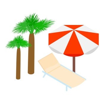 Summer vacation icon. Isometric illustration of summer vacation vector icon for web. Summer vacation icon, isometric style
