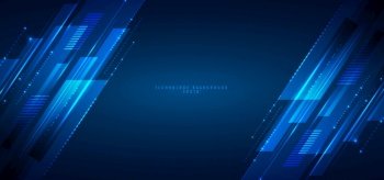Abstract banner web design template blue geometric lines overlapping layer movement on dark background. digital technology futuristic concept. Vector illustration