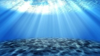 Sea Underwater light beautiful veil of sunlight. ocean waves underwater movement and flow with the rays.Beam shining from deep clear blue water causing a beautiful water lighting reflections.footage