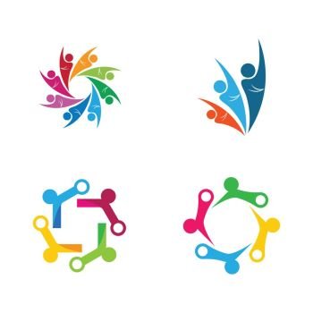 Adoption and community care logo template vector icon illustration design	