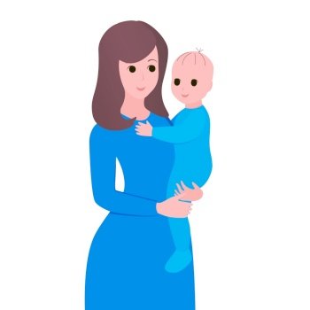 Mother holding her child in her hands. Love, care concept. Vector.. Mother holding her child in her hands. Love, care concept. Vector.