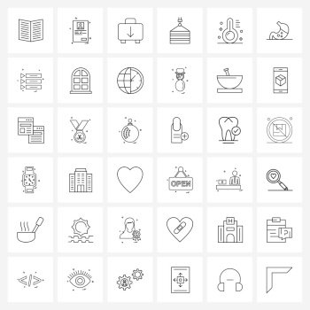 Simple Set of 36 Line Icons such as navigation, hook, bag, lifting, crane Vector Illustration