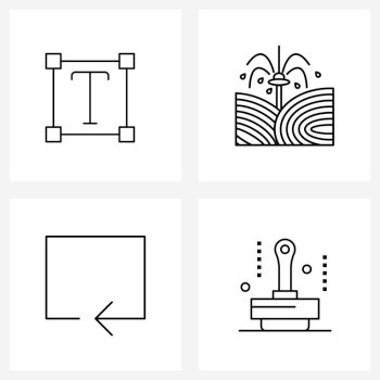 4 Universal Icons Pixel Perfect Symbols of format, loop arrow, text, shower, business Vector Illustration