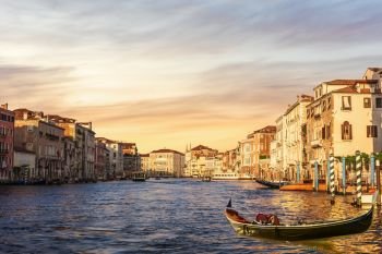The Grand Canal of Venice, morning view, Italy.. The Grand Canal of Venice, morning view, Italy