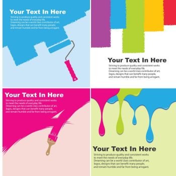 vector roller paint for text banner  design template