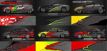 Race car livery graphic vector designs. abstract background for vehicle vinyl wrap
