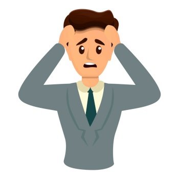 Office manager stress icon. Cartoon of office manager stress vector icon for web design isolated on white background. Office manager stress icon, cartoon style