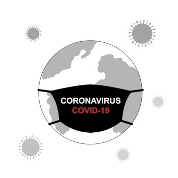 World Epidemic Coronavirus( 2019-nCoV). Planet earth in a medical mask. Hand-drawn vector illustration