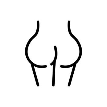 female bare butt icon vector. female bare butt sign. isolated contour symbol illustration. female bare butt icon vector outline illustration