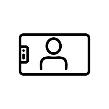 viewing horizontal selfie icon vector. viewing horizontal selfie sign. isolated contour symbol illustration. viewing horizontal selfie icon vector outline illustration