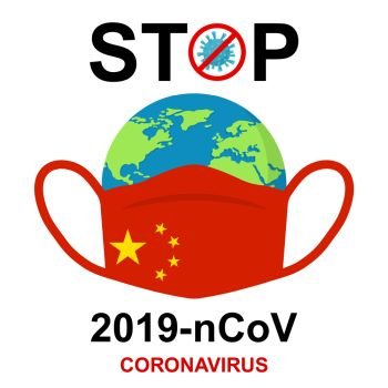 Stop Wuhan coronavirus 2019-nCoV concept. Dangerous chinese nCoV coronavirus. Vector illustration for blog posts, news, articles about 2019-nCoV virus spreading worldwide from Chinese city Wuhan.