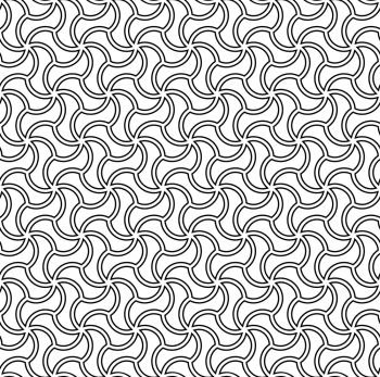 Seamless geometric ornament based on traditional arabic art. Muslim mosaic.Black and white lines.Great design for fabric,textile,cover,wrapping paper,background,laser cutting.Thick lines.. Seamless geometric ornament in arabic style.Black and white.