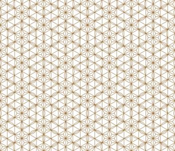 Seamless pattern japanese shoji kumiko.For template,fabric,textile,wrapping paper,laser cutting and engraving. Japanese pattern background vector.Compound ornament.Average and thick lines.Hexagon grid. Seamless japanese pattern shoji kumiko in golden.