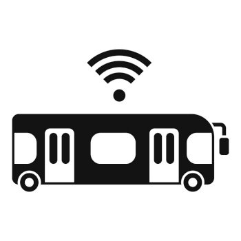 City bus wifi icon. Simple illustration of city bus wifi vector icon for web design isolated on white background. City bus wifi icon, simple style