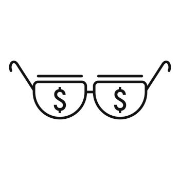 Millionaire sunglasses icon. Outline millionaire sunglasses vector icon for web design isolated on white background. Millionaire sunglasses icon, outline style