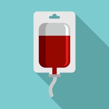 Hospital blood transfusion icon. Flat illustration of hospital blood transfusion vector icon for web design. Hospital blood transfusion icon, flat style