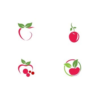 Set Cheery  Logo Template vector icon illustration design