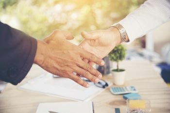 Concept of partnership - handshake business partners.Trust business.