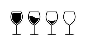 Wine glass icon. Vector isolated elements. Stock vector. EPS 10