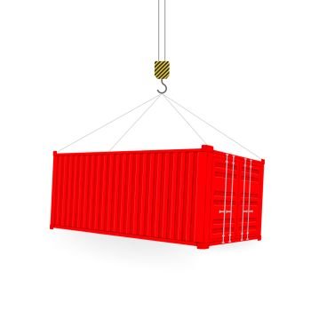 Red Shipping Cargo Container Twenty and Forty feet. for Logistics and Transportation. Vector stock Illustration. Red Shipping Cargo Container Twenty and Forty feet. for Logistics and Transportation. Vector stock Illustration.