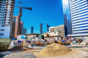 Large construction site in Abu Dhabi UAE