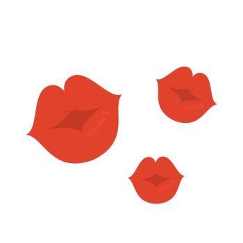 Cartoon lips. Kisses. Xo-xo. Vector illustration for Valentine’s Day.
