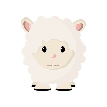 Cartoon cute baby sheep. vector illustration