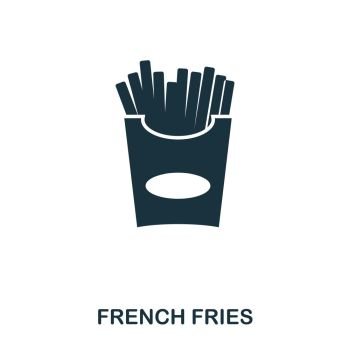French Fries icon. Mobile apps, printing and more usage. Simple element sing. Monochrome French Fries icon illustration. French Fries icon. Mobile apps, printing and more usage. Simple element sing. Monochrome French Fries icon illustration.